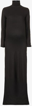 Bumpsuit Womens Black Maternity The Monica Turtleneck Stretch-jersey Maxi Dress