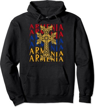 Armenian cross Armenia khachkar medival ancestry Armenia family traveling nation arevakhach cross souvenir Pullover Hoodie