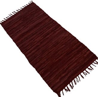 Leather Hearth Rug For Fireplace Fireproof Mat Red