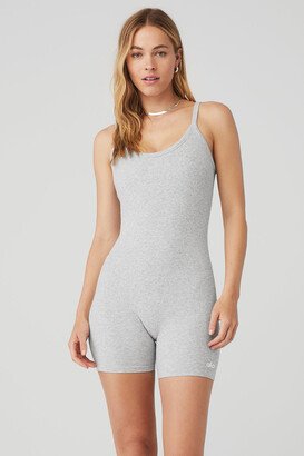 Seamless Ribbed Mellow Onesie in Athletic Heather Grey, Size: Large