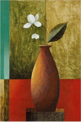 Pablo Esteban Flower in Vase with Squares Canvas Art - 27