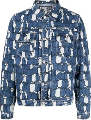 Camouflage print denim jacket