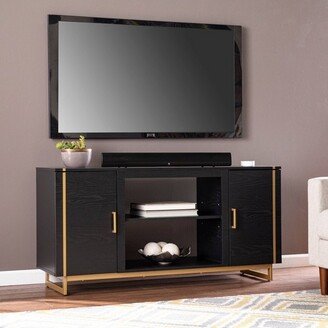 Monwit Modern Media Console with Storage Black/Gold - Aiden Lane