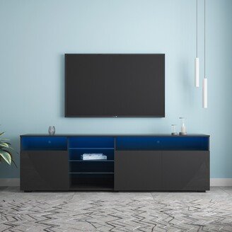 Tiramisubest High Gloss Doors Modern TV Stand