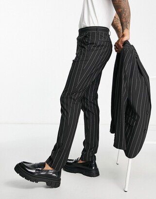 skinny suit pants in black stripe