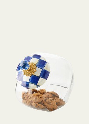 Cookie Jar with Royal Check Enamel Lid