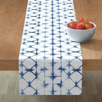 Table Runners: Shibori Diamond - Blue On White Table Runner, 72X16, Blue