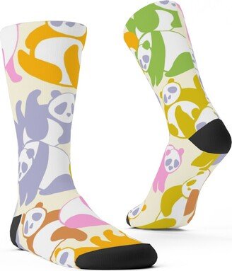 Socks: Retro Panda Playground Custom Socks, Multicolor