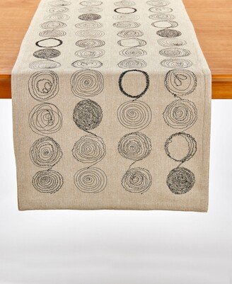 Tableau Circles Embroider Table Runner, 72