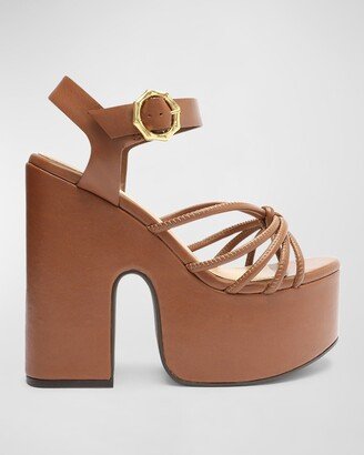 Mahi Caged Block-Heel Platform Sandals