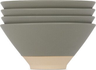 Lineage Ceramics Gray Ramen Bowl, 4 pcs