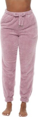 Alexander Del Rossa ADR Women's Plush Pajama Pants with Pockets, Joggers with Drawstring, Elastic Waist Mauve X Large