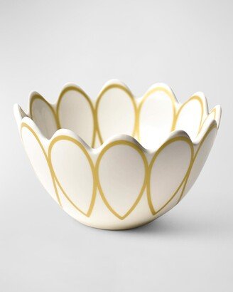 Deco Golden Scallop Bowl, Set Of 4