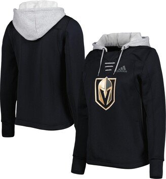 Women's Black Vegas Golden Knights Skate Lace Primeblue Team Pullover Hoodie