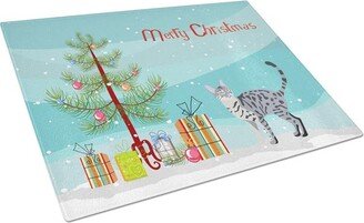 CK4578LCB California Spangled No.1 Cat Merry Christmas Glass Cutting Board