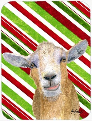 RDR3022LCB 15 X 12 In. Candy Cane Goat Christmas Glass Cutting Board Large Size