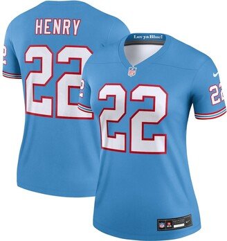 Women's Derrick Henry Light Blue Tennessee Titans Oilers Throwback Legend Jersey