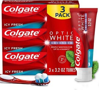 Optic White Advanced Whitening Toothpaste - Icy Fresh - 3.2oz/3pk