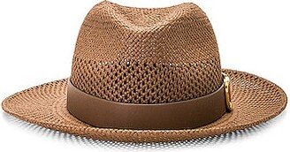 V Logo Signature Fedora in Tan