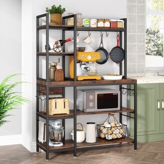 Farfarview Kitchen Bakers Rack with Storage, 43 inch Microwave Stand 5-Tier Kitchen Utility Storage