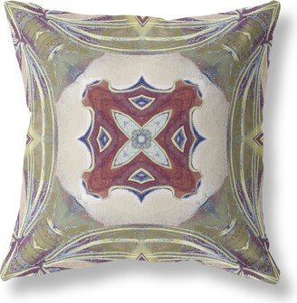 Amrita Sen Designs Pastel Floral Squares Indoor Outdoor Pillow