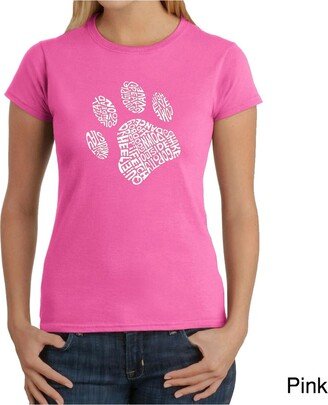 Women's Word Art T-Shirt - Dog Paw