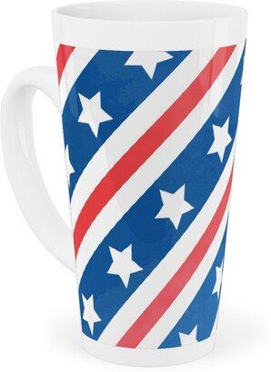 Mugs: Stars & Stripes - Diagonal Tall Latte Mug, 17Oz, Blue