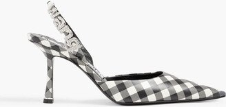 Grace gingham leather slingback pumps