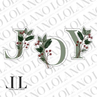 Joy Letters With Greenery Christmas Cookies Cutters Set Of 3