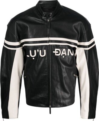 LỰU ĐẠN Logo-Patches Leather Jacket