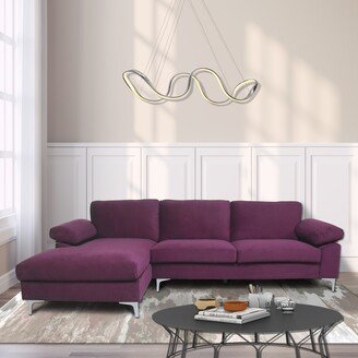 RASOO 104 Velvet Sectional Sofa with Chaise