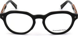 Round-Frame Glasses-BL