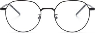 Matte-Effect Round-Frame Glasses-AA