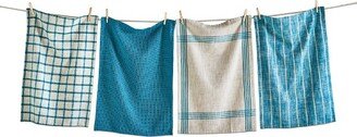 tagltd Canyon Woven Dishtowel Set Of 4 Turquoise Dish Cloth For Drying Dishes And Cooking