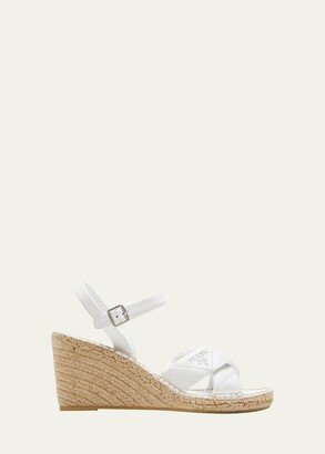 Nappa Leather Espadrille Wedge Sandals