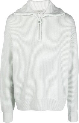 Bow fisherman's-knit jumper