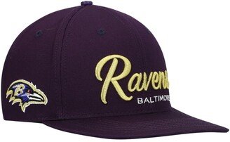 Men's Pro Standard Purple Baltimore Ravens Script Wordmark Snapback Hat