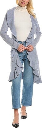 Long Ruffle Wool & Cashmere-Blend Cardigan