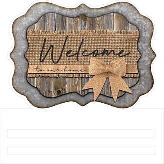 Welcome Wreath, Wreath Rail, Door Decoration, Farmhouse Decor, Burlap Metal Everyday