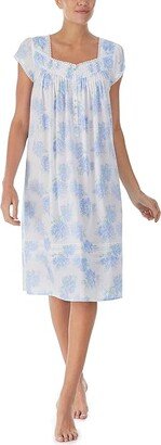 Cap Sleeve Waltz Nightgown (Blue Hydrangea) Women's Pajama