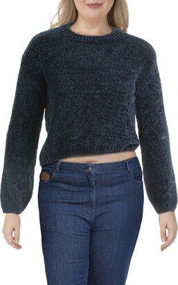 N by Nancy Womens Chenille Cropped Pullover Sweater