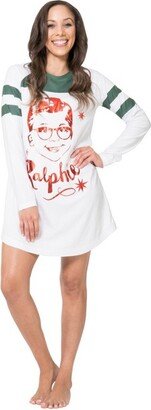 Chritma Story Women Ralphie Nightgown, White, S Multicoloured