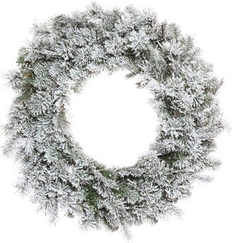 30 Flocked Kiana Artificial Christmas Wreath, Unlit