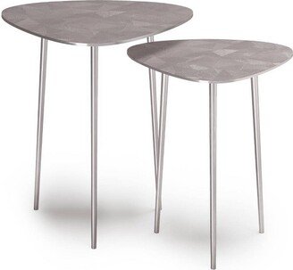 2pc Greene Metal Nesting Tables Nickel - WyndenHall