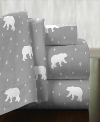 Polar Bear Superior Weight Cotton Flannel Sheet Set