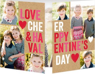 Valentine's Day Cards: Bold Love And Cheer Valentine's Card, Beige, Gate Fold, Pearl Shimmer Cardstock, Square