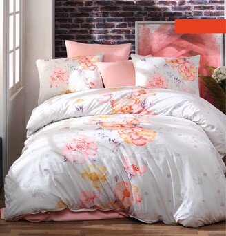 Bahar Spring Blossom White Cotton Bedding Set of 4