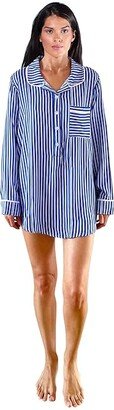 Striped Sleep Dress (Blue/White) Women's Pajama