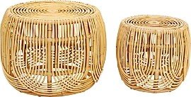 Azrina Rattan Nesting Tables, Set of 2