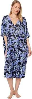 N by Natori Jakarta Slinky Knit Caftan (Periwinkle Combo) Women's Pajama